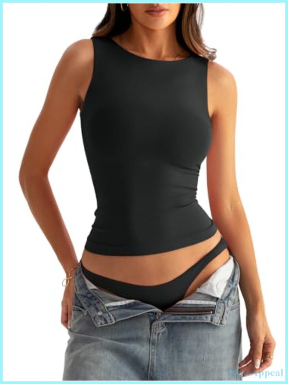 Seamless Boat Neck Slim Fit Sleeveless Tank Top for Women